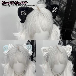 Y2K Girl Gothic Lolita Punk Hairpin Harajuku Women Diamond Cross Bow Cat Ear Hair Accessories Hair Clips Cute Hair Barrettes
