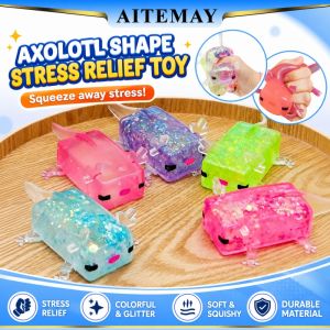 Aitemay Stress Relief Fidget Toy with Sequins - Squishy Stretchable Anxiety Sensory Toy for Kids & Adults