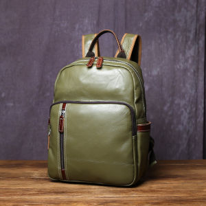 Leather Backpack Casual Travel Mens Bag Large Capacity Soft Leather Fashion Computer Bag Double Shoulder Bag England Style