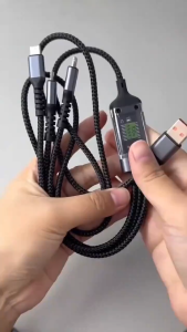 100W 3-in-1 Super Charging Cable 6A Micro USB Type C Fast Charger Type-C Data Cable for Samsung Android iOS Carry On