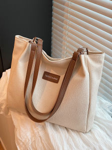 Trendy Commuter Womens Tote Bag Large Capacity Single Shoulder Bag for Class And Travel Fashionable All-Match Soft PU Bag