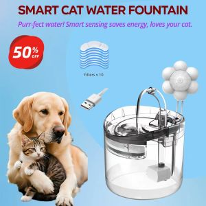 2L Smart Automatic Pet Water Fountain for Cats & Dogs USB Powered Quiet Pump Triple Filter Durable & Easy Clean Design