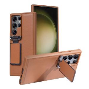 case SAMSUNG S25 ULTRA / S24 ULTRA / S23 ULTRA / S23 Plus Back Stand Holder leather Business Leather Cover pelindung Camera Lens Flip Cover Kickstand Case kulit