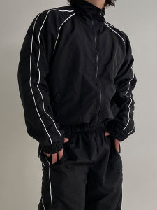 DAVID&ME | Spring Autumn Outdoor Jacket and Pants Set Reflective Stripes American Style Functional Casual