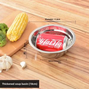 304 Extra Thick Stainless Steel Basin round Bason For Home Kitchen Basin Soup Plate Stainless Steel Kitchen Sink Egg Pots Dough Basin