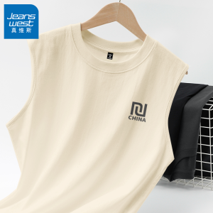 True Weave Pure Cotton Vest 2025 ใหม่สำหรับผู้ชาย ฤดูร้อน หลวม แขนกุด ขนาดใหญ่ วัยรุ่น ไม่มีแขน เสื้อยืด แขนกุด