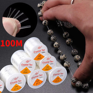 Hot Bán 100M/Cuộn Căng sợi đàn hồi Tự Làm Chất Lượng Cao Cho Vòng Đeo Tay Hạt Chuỗi phụ kiện trang sức phổ biến Vòng 0.5-1Mm Vòng Cổ pha lê trong suốt Chủ Đề