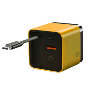 [Tenda]High-Performance GaN Power Adapter with 3 in 1 Function Retractable Type C Cable and Dual USB Ports for Quick Charging