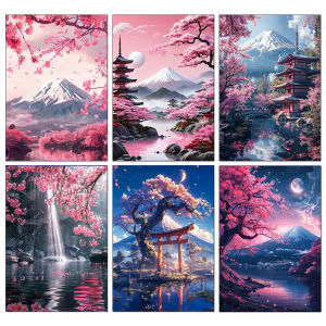 Jigsaw Puzzle 500/1000/1200/2000PCS Beautiful Mount Fuji Cherry Blossom Scene For Adults Perfect For Quiet Evening Activity