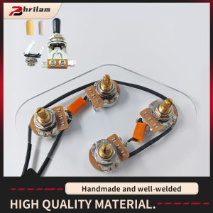 PHRILM Premium Prewired 2T2V Wiring Harness Kit with Separate Switch for LP style electric guitar or similar guitar parts