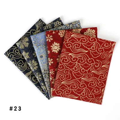 Cotton Fabric For DIY With Gold Printing Japanese Style
