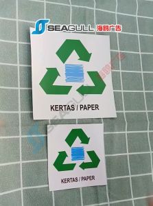 Recycle Sticker/Paper/Aluminium/Glass/Pelekat Kitar Semula/Sticker Tampal Pada Tong Sampah