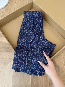 Quần Harem Cạp Cao Thường Ngày Cho Nữ Quần Dài Thẳng Có Thắt Lưng Thun Có Dây Rút Quanh Cạp Màu Xanh Tím Nhạt