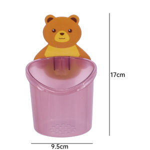 ชั้นเก็บหวีที่วางยาสีฟันชั้นวางของในห้องน้ำในห้องน้ำแท่นวางผนังชั้นเก็บของแปรงสีฟันรูปหมี