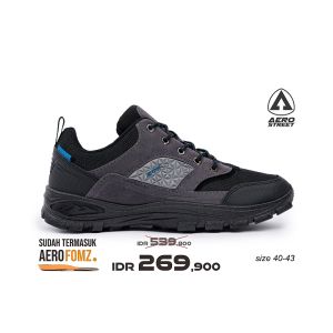Aerostreet 40-43 Active Low Hitam Abu Tosca - Sepatu Sneaker Boots