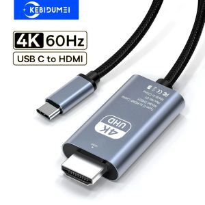 Kebidumei | 4K 60Hz USB C to HDMI Adapter Type C Cable HDTV Converter Cable for iPhone 15 TV Converter MacBook Air iPad Samsung Laptop