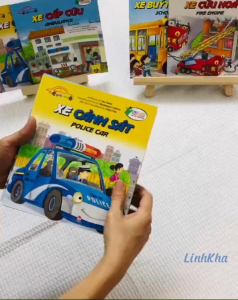 Sách Song Ngữ Cho Bé - Thế Giới Xe Cộ - Xe Tải Taxi Cứu Hoả Cảnh Sát Cấp Cứu Chở Rác Buýt (Kim Đồng)