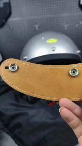 Retro 3 Pin Helmet Visor Brim Leather Removable For Scooter Bike Motorcycle Helmet Brim Flip Up Windshield Rain Sun Protection