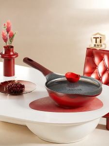 AMERCOOK | Non-stick Titanium Small Frying Pan Red
