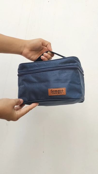 Tas kosmetik waterproof pouch make up polos travel organizer toiletry bag wanita tempat alat rias