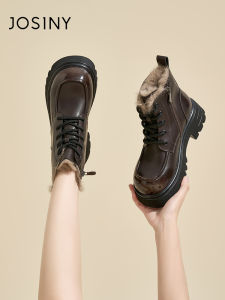 Josiny | Warm Lined Fur Thick Heel Martin Boots