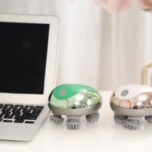 Máy Mát Xa Đầu Cầm Tay Sạc USB 3 Tốc Độ Điều Chỉnh Đầu Mát Xa Bằng Cao Su Dụng Cụ Thư Giãn Điện