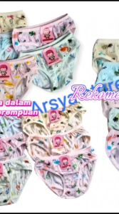 Golden Nick Anak Perempuan: PROMO SEPESIAL 3 & 6 Pcs Celana dalam Anak Perempuan Katun Motif Warna Full Print Adem dan Nyaman Dipakai serta Tidak Luntur Usia 3 sampai 9 Tahun
