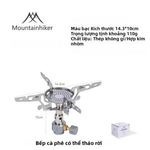 Mountainhiker | Mountainhiker Công Suất Cao Cắm Trại Ngoài Trời Bếp Gas Có Thể Điều Chỉnh Bếp Nấu Ăn Di Động Màu đen/Bạc Lò Sinh Tồn Có Hộp Bảo Quản