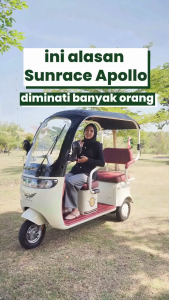 Sunrace Apollo Kendaraan Listrik Roda 3 sejenis Mini Golf 1000W Battery SLA 60V 20Ah