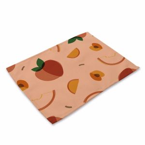 Vibrant Fruit & Floral Print Placemat Non-Slip & Heat-Resistant Essential Placemat for Kitchen Dining Table & Outdoor Picnic