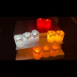 Mini Wax Electronic Simulated Black-Core Led Candle Lamp(yelow light) FREE BATTERY dongtian1105