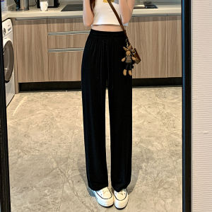 กางเกงขายาวทรงหลวมผ้าโมดอลสำหรับผู้หญิงในช่วงฤดูร้อน กางเกงขายาวทรงตรงลำลอง กางเกงขายาวทรงตรงบาง กางเกงขายาวทรงตรงสำหรับผู้หญิงส่วนตัว