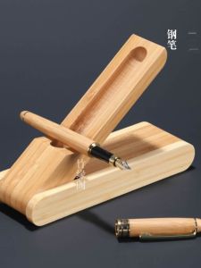High-End Bamboo Wood Box Replacement Ink Pen Set Creative Neutral Water Pen Business Office Writing Gift Standard Type