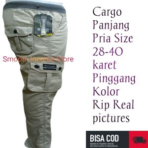 Celana Panjang Cargo Pria Size Jumbo 28-40 Pinggang Karet Celana Panjang Cargo Pria Terbaru Real pic