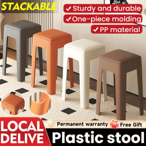 🔥SG Local Seller🔥2025 New Stackable Plastic Stool Chair Dining Chair Office Desk Chair Room Study Chair Simple Modern Non-Slip Thickenin Chair 小凳子