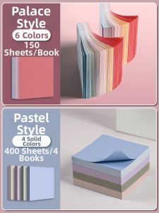 deli | High Adhesive Strength Large Sticky Notes Deli High Aesthetic Value Can Be Stuck Melange Color Series Label Stickers Student Use Sticky Notes Book