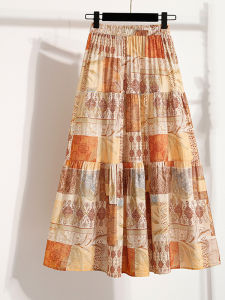 AIYITI | Bohemian Resort Style Half-Length Dress Large Size Flared