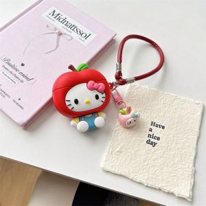 Kitty Cat Compatible Red Apple Pro5 Huawei FreeClip2 Bluetooth Freebuds Se4 Earphone Case Silicone Soft Shell Protective Cover