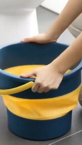 MORETHAN1 Collapsible Plastic Bucket Foldable Round Tub with Handle Space Saving Outdoor Waterpot for Garden Camping