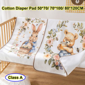 แผ่นรองปัสสาวะผ้าอ้อมเด็กพิมพ์ลายลายการ์ตูนแผ่นรองปัสสาวะผ้าฝ้ายเสื่อเปลี่ยนผ้าอ้อมให้พยาบาลซักได้ป้องกันผ้าปูที่นอน