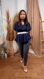 Mihar Store: Blouse Wanita Katun Poplin Free Obi Belt Pita