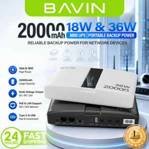 BAVIN PC1238 18W/36W 20000mAh Portable Mini UPS Powerbank Uninterrupted Backup Battery Supply for PoE SensorRouterCCTV