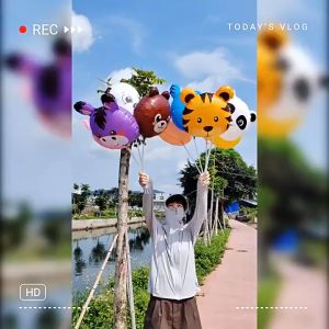 CODMALL Balon foil bulat 18inch animal / Q Versi Balon foil bulat 18inch animal balon ulang tahun S140