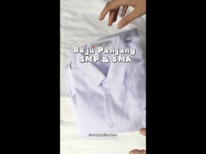 Baju Sekolah SMP SMA Lengan panjang Kain Licin High Twist Elemen Kemeja Putih Bet Bordil Seragam Sekolah SMP SMA Atasan Pria Wanita