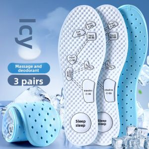 FASHEHAN | Anti-Odor Breathable Cooling Insoles with Foot Reflexology Massage for Summer Use Thin Style