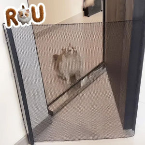 Automatic Retractable Pet Gate Fence Dog and Cat Fences Indoor Stair Walkway Isolation Net Security Fence Pet Products