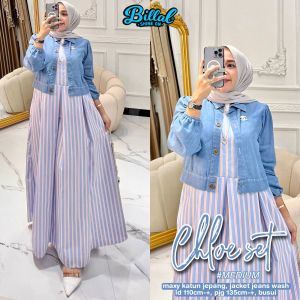 Midi Dress Sabihan Bahan Diana Denim  LD 106 melar sampe 120 PJ 135