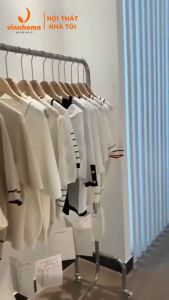 VNS-031 Sào Giá Treo Quần Áo Inox 304 Không Ri Sét Cao 1M5 Có Bánh Xe. Xào Inox Chân Chữ U