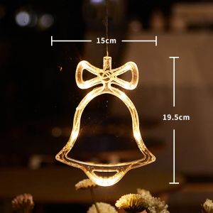 Christmas Santa Claus Suction Cup LED Lights Window Display Decor Lamp for Living Room Glass Xmas Holiday Lighting