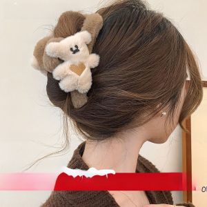 Large Fluffy Doggie Hair Clip Womens Autumn Winter Vintage Hair Accessories Shark Clamp Hair Clip Furry Hairpin Hair Decorations